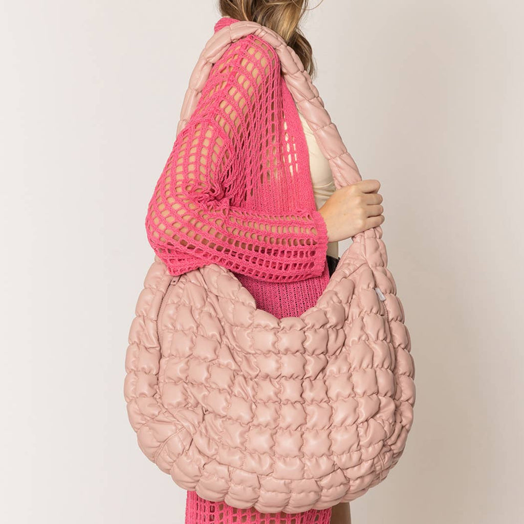 Stylish Quilted Puffer Lightweight Large Handbag