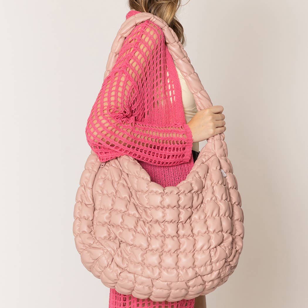 Stylish Quilted Puffer Lightweight Large Handbag