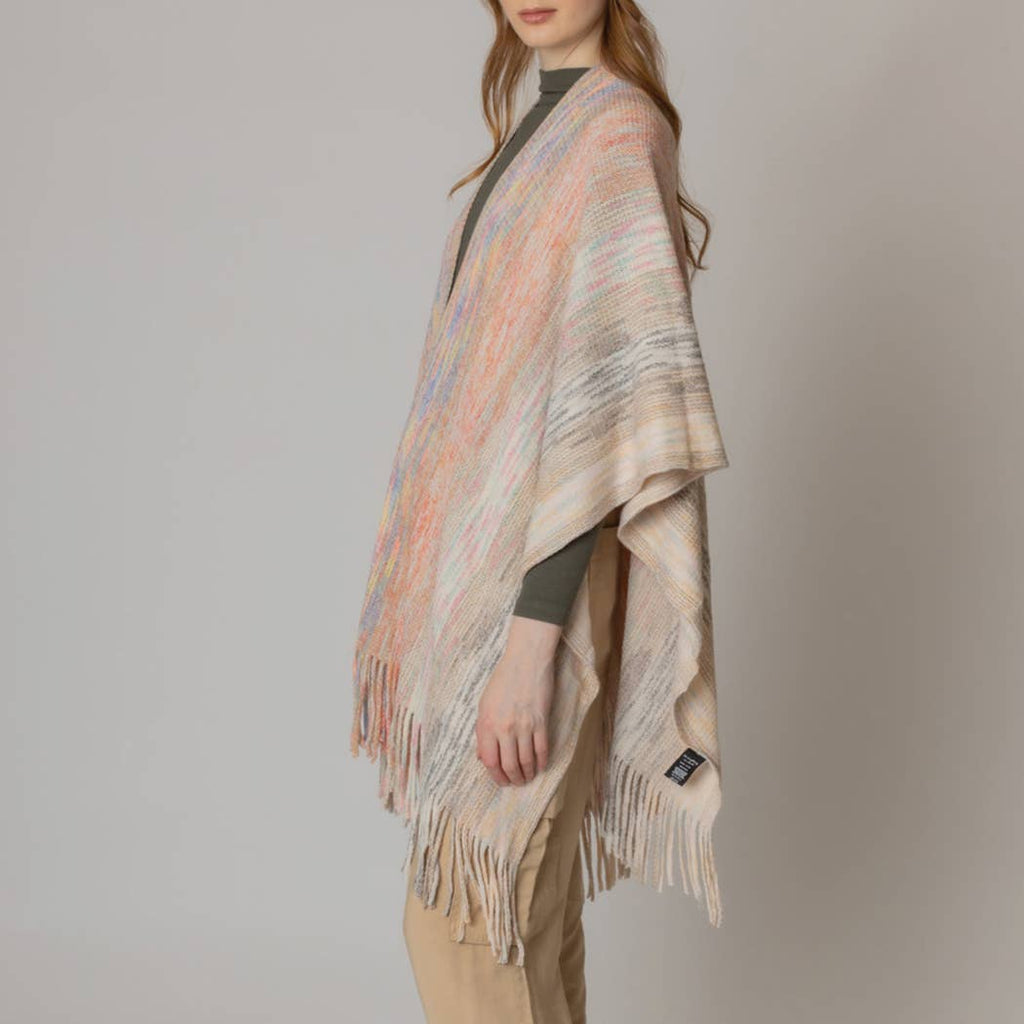 Multicolor Metallic Knit Ruana
