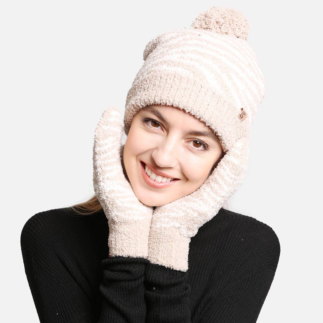 Zebra Print Luxury Soft Beanie w Pom Pom