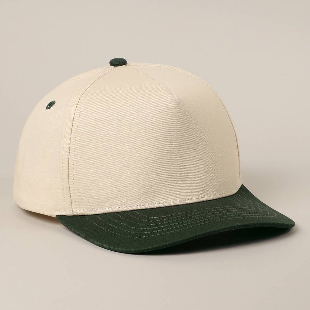 Solid Two-Tone Cotton 5 Panels Baseball Cap