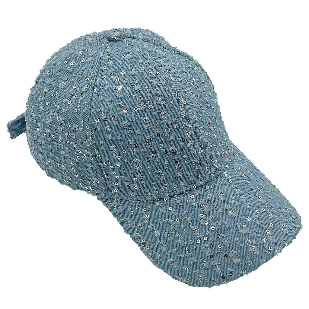 Stone Distressed Denim Baseball Cap
