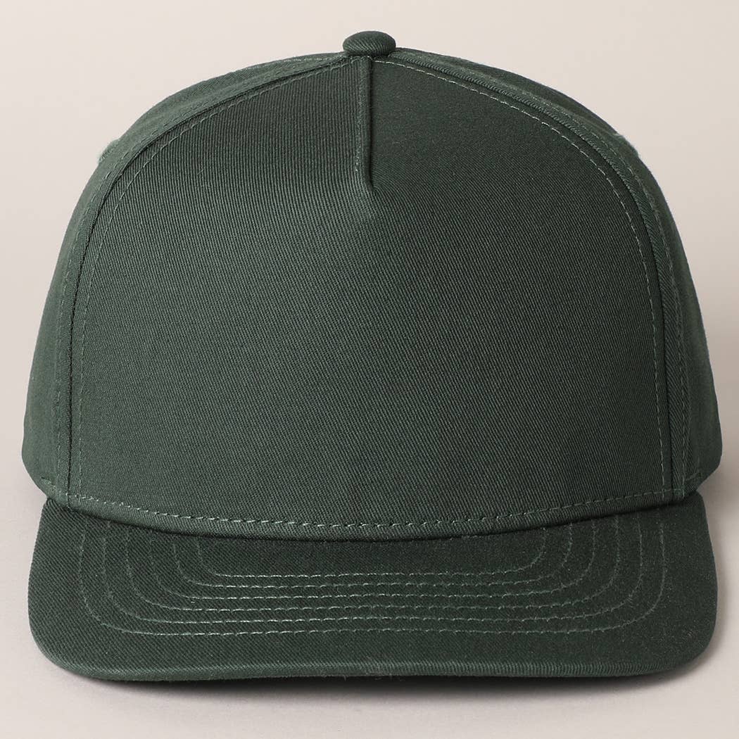 Solid Colored Cotton 5 Panel Baseball Cap