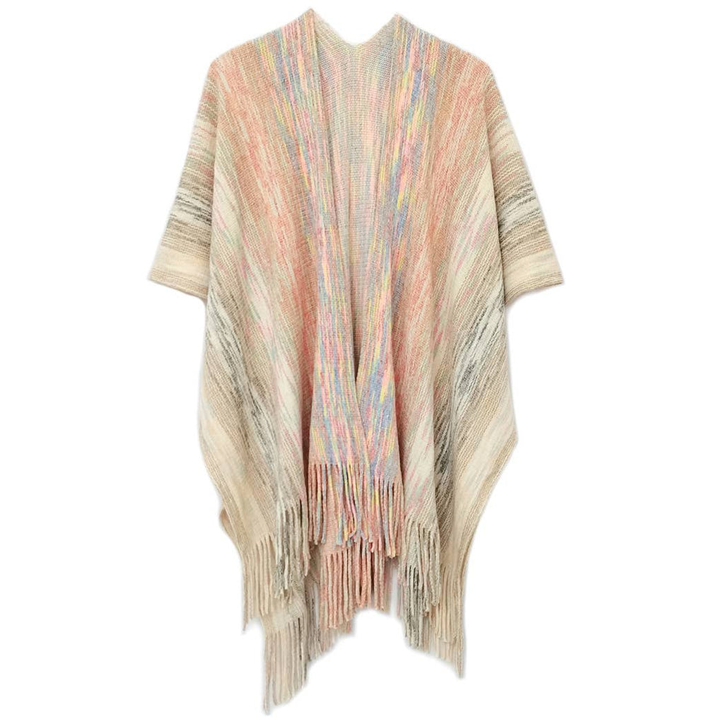 Multicolor Metallic Knit Ruana