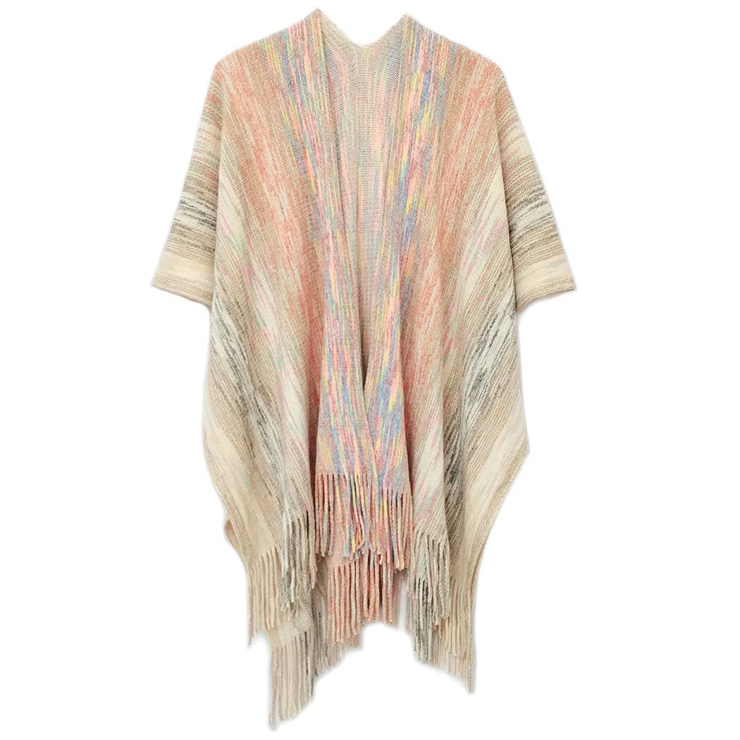 Multicolor Metallic Knit Ruana