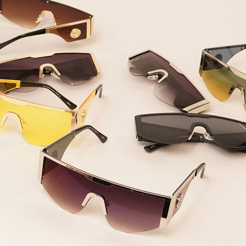 Assorted Acetate Shield Fashion Sunglasses