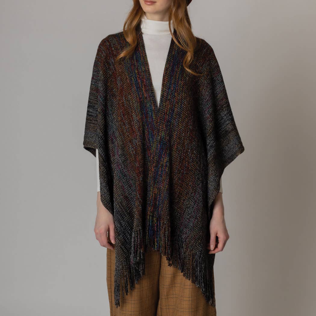Multicolor Metallic Knit Ruana