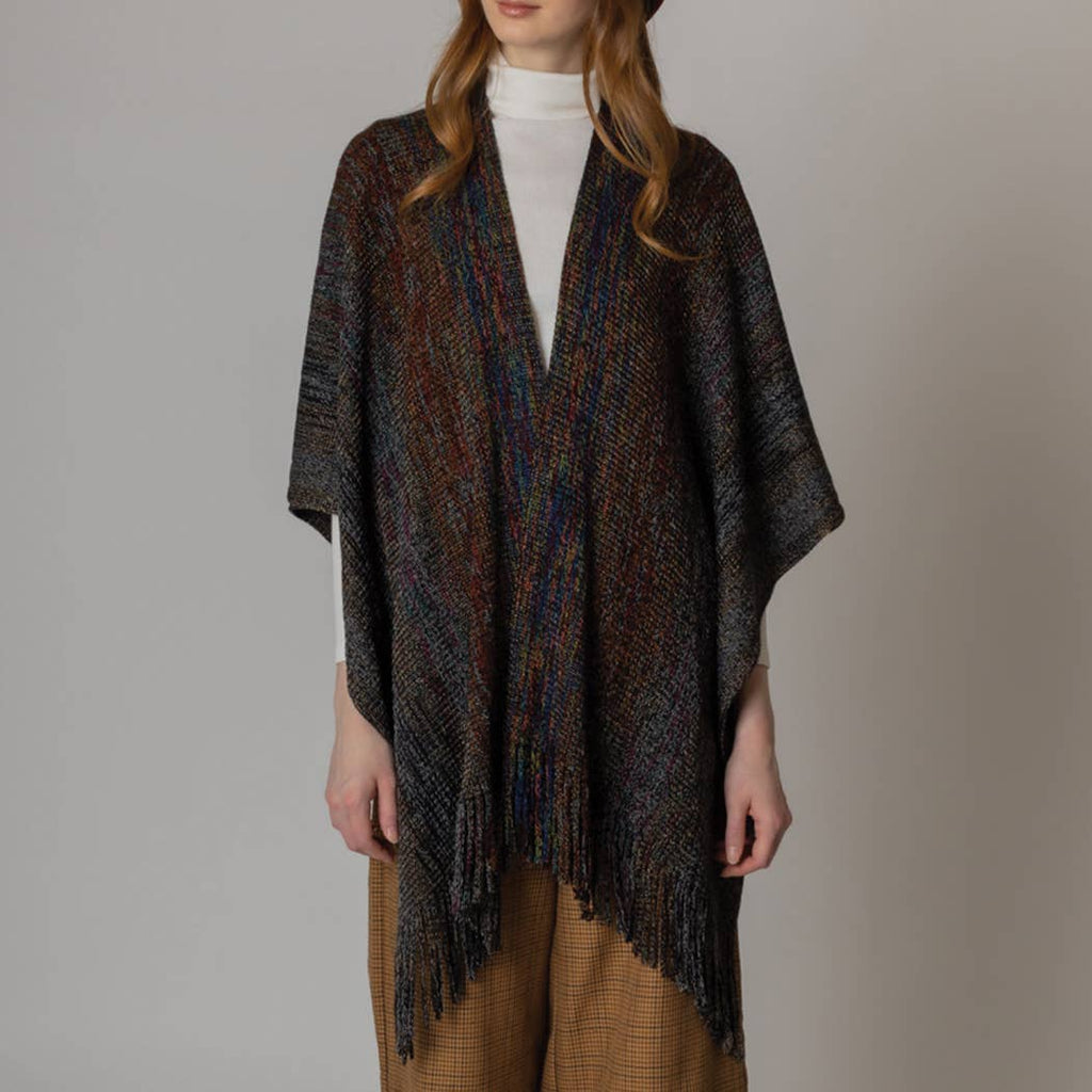 Multicolor Metallic Knit Ruana