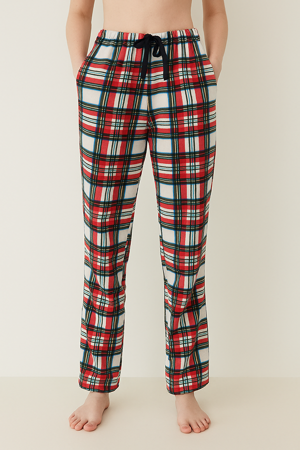 Wholesale Lady Plaid Print Button Pajama Set w/ Headband