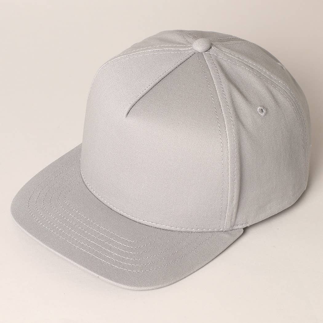 Solid Colored Cotton 5 Panel Baseball Cap