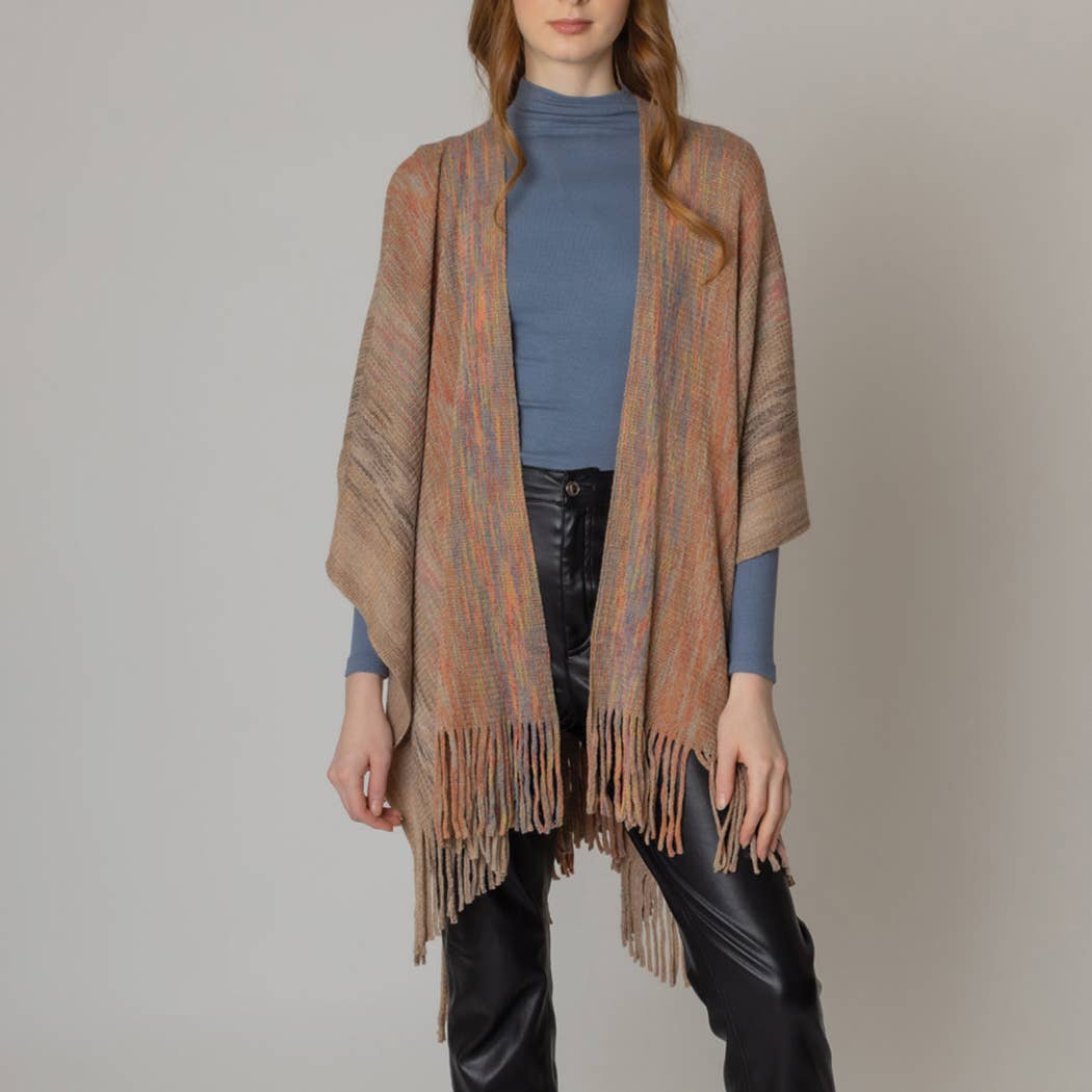Multicolor Metallic Knit Ruana